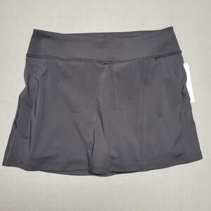 NWT Athleta Crosscourt Skort Black Swiftlite Athletic Tennis Golf Skirt Womens L